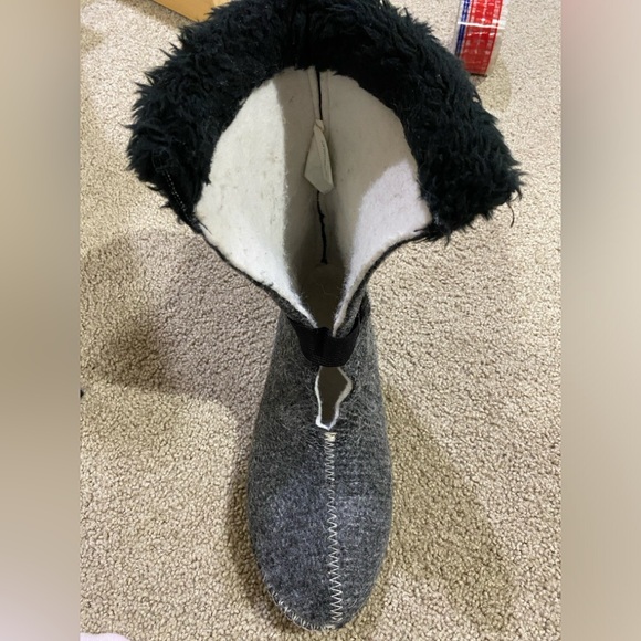 Sorel Women’s Kaufmam Canada Black Lined Rubber Fur Top Lace Up Snow Boots-10 - Picture 15 of 16